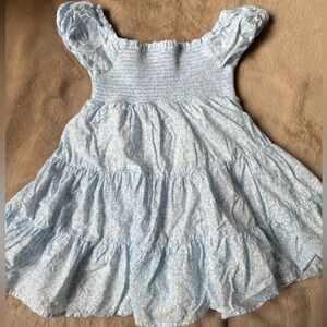 Joie Light Blue Floral Tiered Cotton Kids Dress